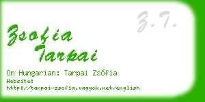 zsofia tarpai business card