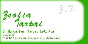 zsofia tarpai business card